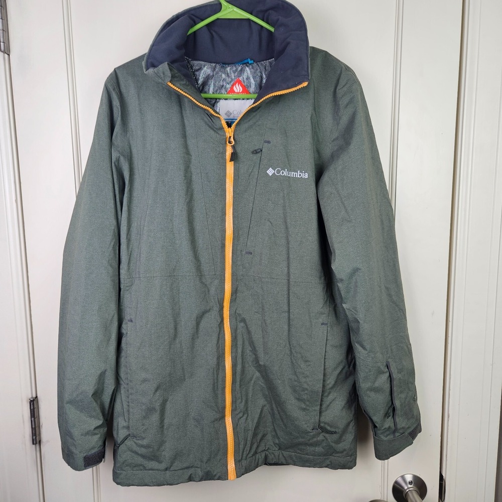 Columbia Omni-Heat Thermal Comfort Full Zip Waterproof Jacket Mens Size: S Green